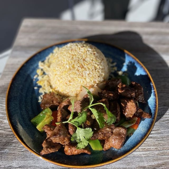 House Special Shaken Beef Fried Rice.
