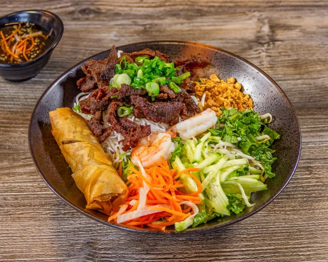 Pork, Shrimp, and Eggroll Noodle Salad.